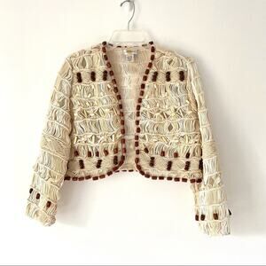 Sandy Starkman Cottagecore macrame vintage jacket medium